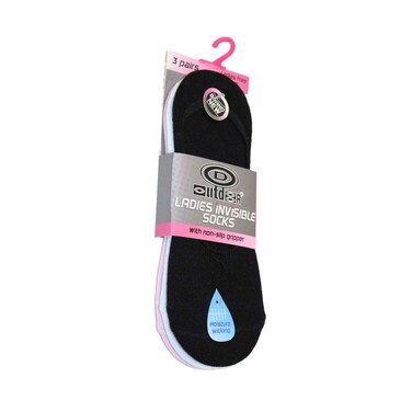D Outdoor Ladies Invisible Socks With Non Slip Gripper Free Size Mix Color 3 Pairs(No refund / No exchange)