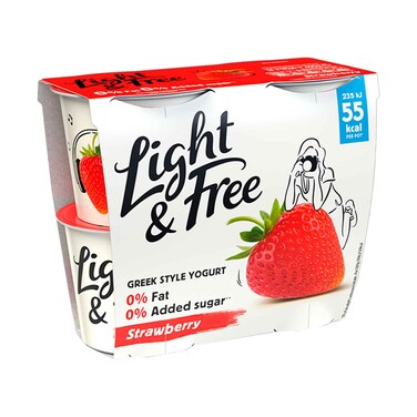 Danone Light &amp; Free Greek Style Yoghurt With Strawberry Flavour 460g