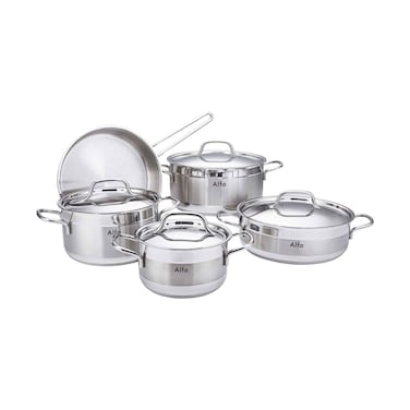 مجموعة أواني الطبخ ألفا بريميوم ستانلس ستيل 9 قطع