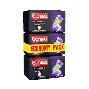 صابون بار سانيتا بأوركيد أسود 125 جرام × 6 قطع