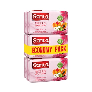 صابون بار سانيتا بالانتعاش الاستوائي 125 جرام × 6 قطع