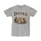 Doha T-Shirt Printed Round Neck Size Small, Ash Grey