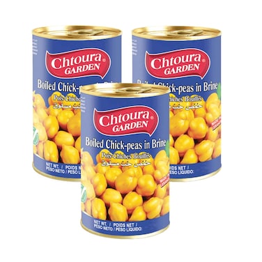 Chtoura Garden Boiled Chick Peas In Brine 475gx3 Pieces