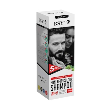 بي إس واي شامبو لون شعر 3 في 1 أسود طبيعي 180 مل