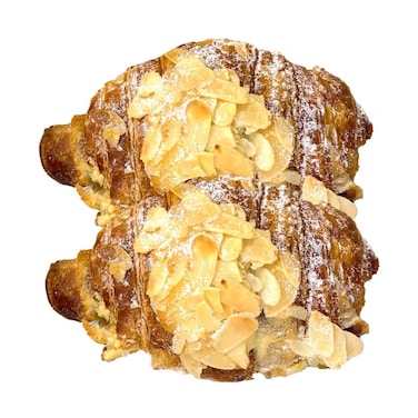 كرواسون بالشوكولاتة واللوز قطعتان