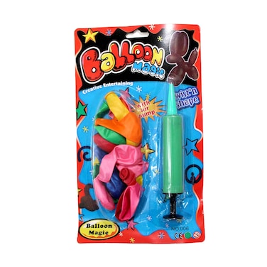 Party Balloon Magic Set With Hand Pump Assorted