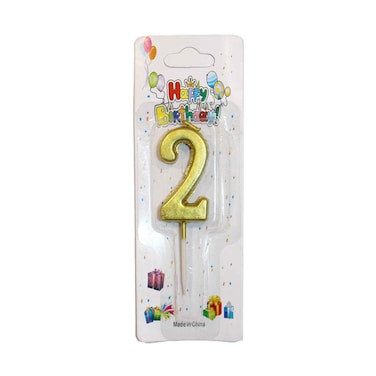 Party Candle Number 2 Happy Birthday