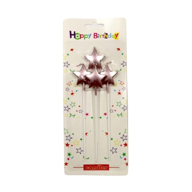 Party Star Candles Assorted 3 Pieces