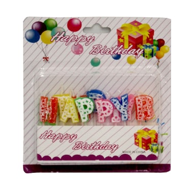 Happy Birthday Letter Candle Set Assorted