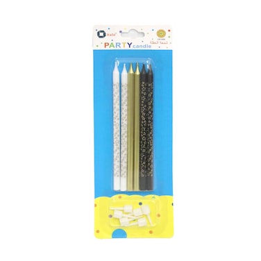 Party Candles 6 Pieces Assorted