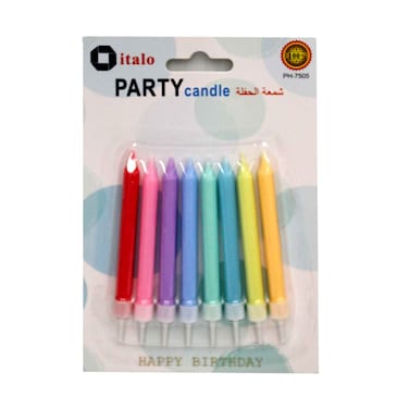 Party Colourful Candle 8 Pieces Assorted