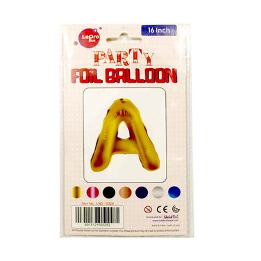 Le Pro Plus Party Foil Balloon Letter A 16 inches Assorted Color