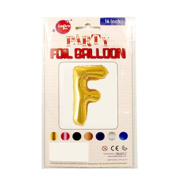Le Pro Plus Party Foil Balloon Letter F 16 inches Assorted Color