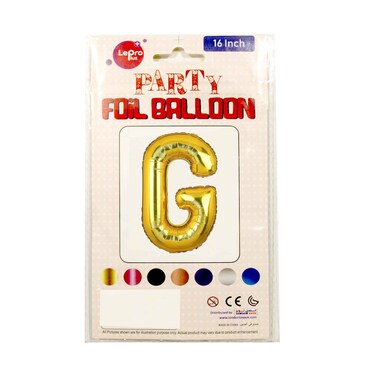 Le Pro Plus Party Foil Balloon Letter G 16 inches Assorted Color