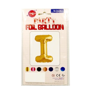 Le Pro Plus Party Foil Balloon Letter I 16 inches Assorted Color