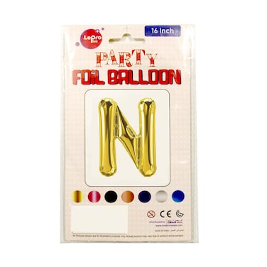 Le Pro Plus Party Foil Balloon Letter N 16 inches Assorted Color