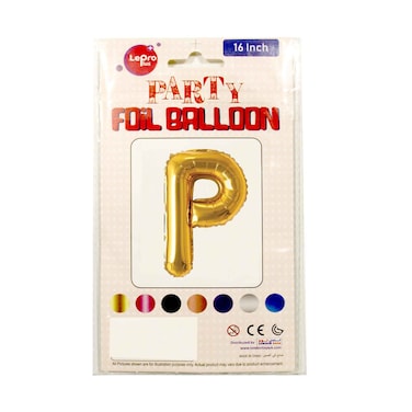 Le Pro Plus Party Foil Balloon Letter P 16 inches Assorted Color