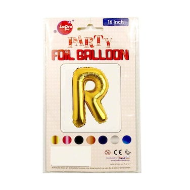 Le Pro Plus Party Foil Balloon Letter R 16 inches Assorted Color