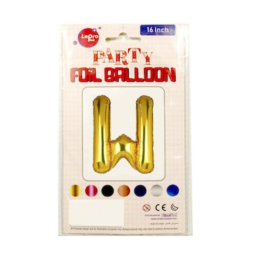 Le Pro Plus Party Foil Balloon Letter W 16 inches Assorted Color