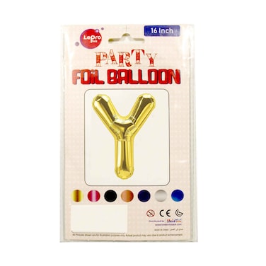 Le Pro Plus Party Foil Balloon Letter Y 16 inches Assorted Color