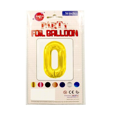 Le Pro Plus Party Foil Balloon Number 0 16 inches Assorted Color