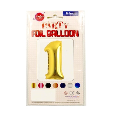 بالون فويل الحفل برو بلس رقم 1 16 بوصة بألوان متنوعة