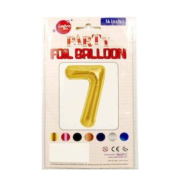 Le Pro Plus Party Foil Balloon Number 7 16 inches Assorted Color
