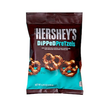 Hershey's Dipped Pretzels In Milk Chocolate and Drizzled With Dark Chocolate 120g