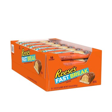 Reese's Fast Break Milk Chocolate, Peanut Butter &amp; Nougat 51gx18 Pieces