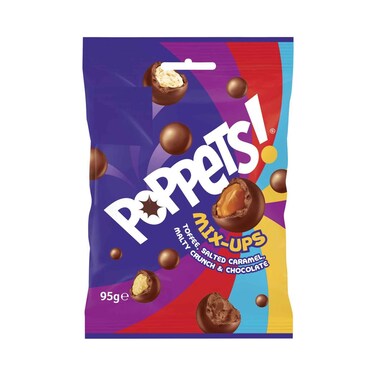 حلوى بوبتس ميكس أبس توفي، مالح، كراميل، مالتي كرانش وشوكولاتة 95 جرام