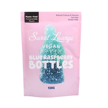 Sweet Lounge Vegan Fizzy Blue Raspberry Bottles 130g