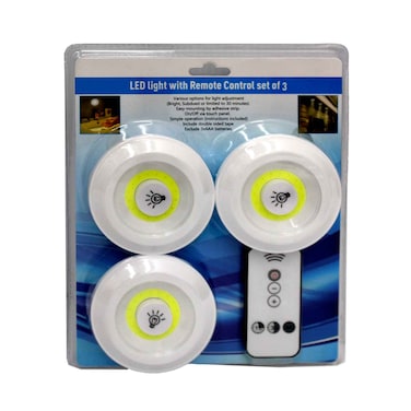 Led Light With Remote Control 3 Pieces Set