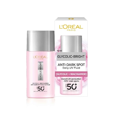 Loreal Paris Glycolic Bright Anti Dark Spot Daily UV Fluid, SPF 50+ 50ml