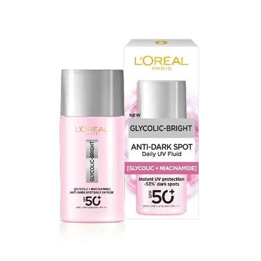 Loreal Paris Glycolic Bright Anti Dark Spot Daily UV Fluid, SPF 50+ 50ml
