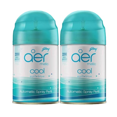 Goorej Automatic Spray Refill Aer Matic Cool Surf Blue 225mlx2 Pieces