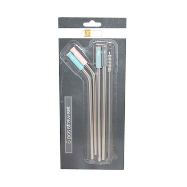 James F Straw Set Steel 5 Pieces