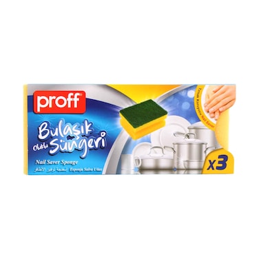 Proff Dishwasher Nail Saver Sponge 3 Pieces Set