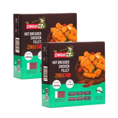 Zowadeh Frozen Hot Breaded Chicken Fillet Zinger 400gx2 Pieces