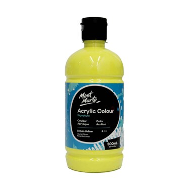 Mont Marte Acrylic Colour Paint Lemon Yellow 500ml