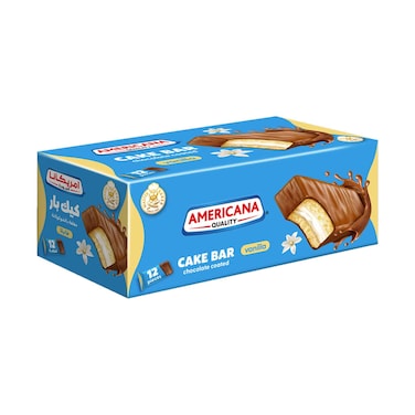 American Quality Cake Bar Chocolate Coated With Vanilla 35gx12 Pieces