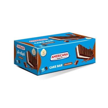 Americana Uncoated Cake Bar With Chocolate Flavour 20gx12 Pieces