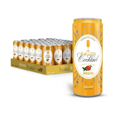 مشروب غازي كينزا كوكتيل سعودي بنكهة التفاح والنعناع، ​​علبة 250 مل × 30 قطعة