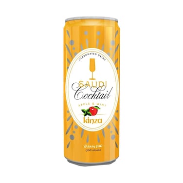 Kinza Carbonated Drink Saudi Cocktail Apple &amp; Mint Can 250ml