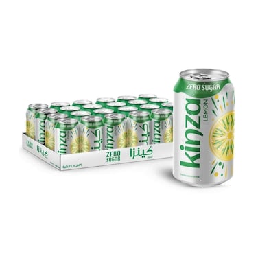 Kinza Carbonated Drink Zero Sugar With Lemon Lime 360mlx24 Pieces