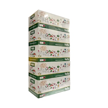 Softy Facial Tissue 2ply 180 Sheets x5 Pieces