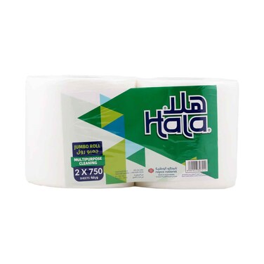 Hala Jumbo Roll 750 Sheets x2 Pieces