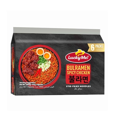 Lucky Me Bulramen Spicy Chicken 60gx6 Pieces