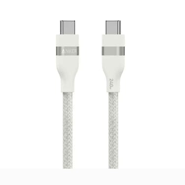 Anker Usb-C To Usb-C Cable Upcycled Braided 3ft 240W White