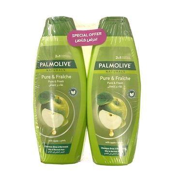 Palmolive Naturals Pure &amp; Fresh 2 In 1 Shampoo With Apple 380mlx2 Pieces