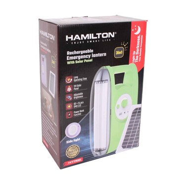 Hamilton Rechargeable Emergency Lantern With Solar Panel 3in1